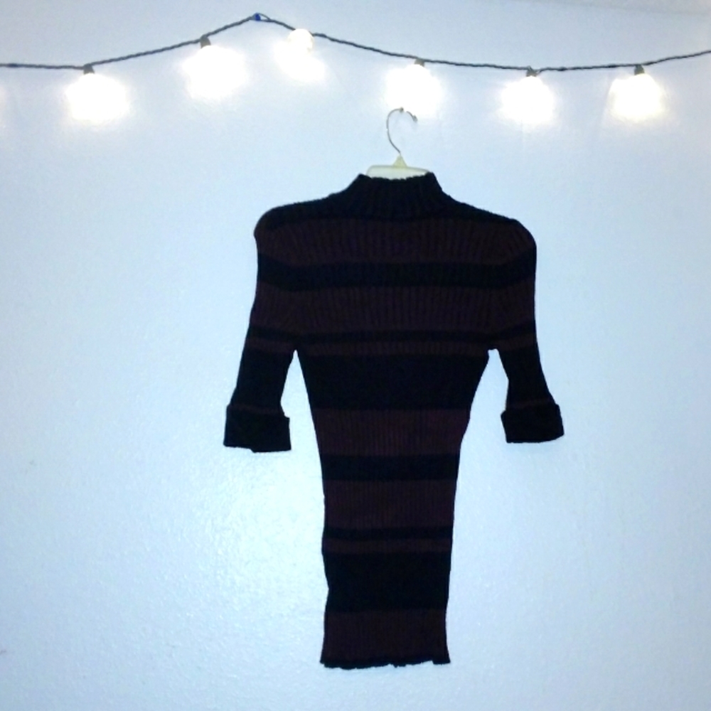 Style & Co Form Fitting Striped Sweater